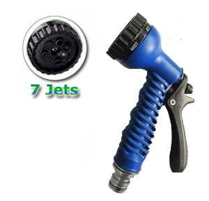 Pistolet d’arrosage a à clipser Multifonction 7 jets pour tuyau extensible hose avec un adaptateur Universel Grand Débit style Gardena