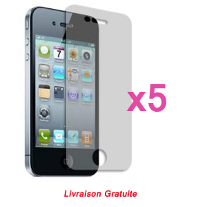 Kit de 5 films antireflet HD Screen Protector pour iPhone 4/4s