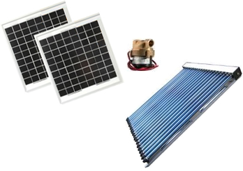 Kit chauffage solaire 12 Volts pour serre de 20 à 30 m² avec capteur solaire à tubes sous vide de 2,6 m²