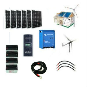 Kit hybride complet solaire et olien - 4000  8500 W 48 V - tres haute puissance