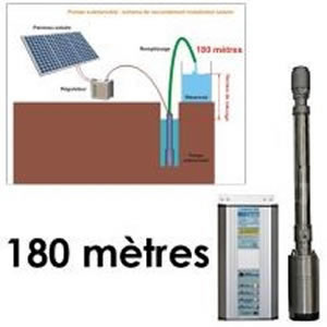 Kit solaire complet pompage 180 mètres 48-72 Volts 300-500 Watts avec 4 panneaux 100 w
