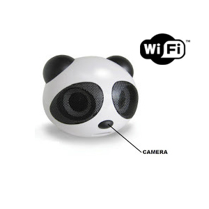 Haut parleur Panda avec camra cach couleur et DVR - Wifi + carte SD 4 Go