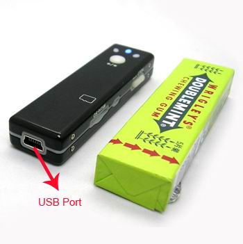 Camra cache couleur avec DVR taille paquet chwing-gum - Carte micro SD jusqu 32 GO