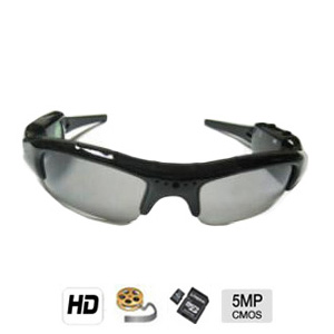 Lunette de soleil avec camra cache couleur HD 720 p et DVR - 5 mgapixels - Jusqu 32 Go Transmet en bande 2.4ghz 