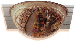 Miroir de surveillance en polycarbonate anti-casse - convexe - 60 cm - fixation au plafond