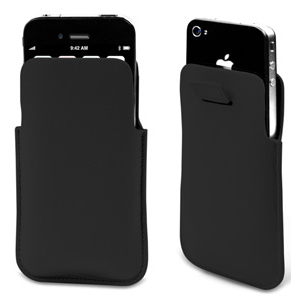 Etui pocket slim en cuir - noir - pour iPhone 4