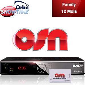 ABONNEMENT ORBIT SHOWTIME - FAMILY - 12 MOIS - 33 CHAÎNES - NILESAT 7 - IRDETO