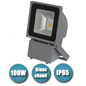 Projecteur clairage  Led 6300Lumens - 100W blanc chaud 220v - tanche IP65 aluminium