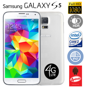 Smartphone Samsung Galaxy S5 couleur blanc 16 Go 