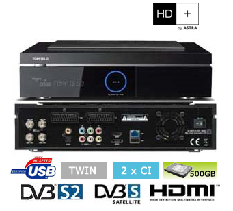 Topfield SRP-2100 Media Solution HDTV DVB-S - Terminal numerique HD, Double Tuner, HDD 500Go, 2 CI + Cordon HDMI offert