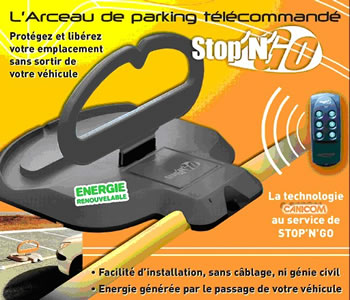 barriere parking STOPNGO, ENERGIE INEPUISABLE + TELECOMMANDE