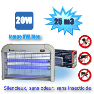 Tue insectes lectrique - 2 lampes UV - 20W - 25m3