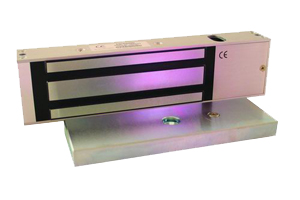 Ventouse lectromagntique aluminium rectangulaire en applique - 600 kg - 12/24VCC - Led detat en option