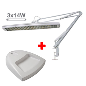 Lampe de bureau 3x14W blanc + Statif de table pour lampe