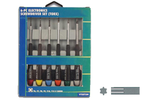 Jeu de 6 tournevis de prcision avec empreinte Torx