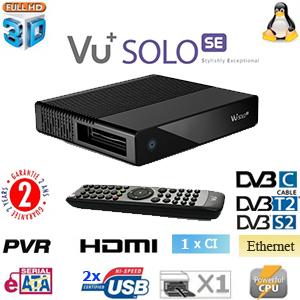 VU+ Solo SE PVR - Terminal num�rique HD - Linux Enigma 2 - Tuner plugplay DVB-S2  - 1 Lecteurs de carte - 1 CI - 2 USB - Ethernet