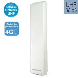 Antenne ext�rieure discr�te amplifi�e UHF - 36dB - METRONIC