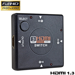Commutateur HDMI 3 entrées - FULL HD 1080p - Compatible HDCP