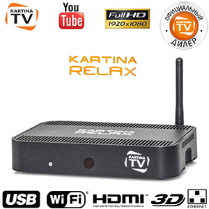 Abonnement Russe Kartina TV Premium + Relax HD TV Par Internet - LAN/WLAN WiFi - USB - HDMI - 12 mois + 1 mois offert