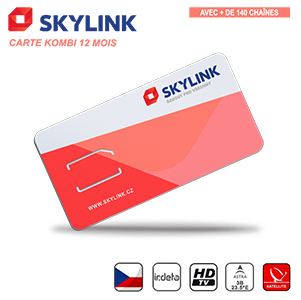 Carte Abonnement TV Skylink Kombi 12 Mois Rpublique Tchque Czech via Sat Astra Seulement Compatible Rcepteur Irdeto 140 chanes