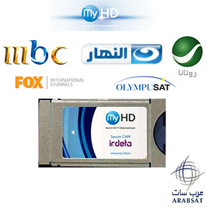Abonnement Arabe MyHD 56 chaînes - 12 mois + Module Irdeto CI+ via Arabsat 26°E  (+chaînes ABsat)  / Nilesat 7°W