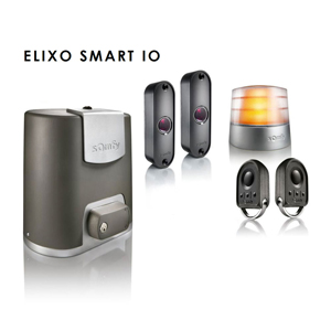 Kit Motorisation Automatisme Portail ELIXO SMART io Pack Confort - pour portails coulissants jusqu’à 6m 300 kg + Batterie de secours