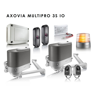 Kit Motorisation à bras Automatisme de Portail Battant AXOVIA MULTIPRO 3S IO - pour vantaux 300kg 2,5m Max, Ouverture en 15s à 90°