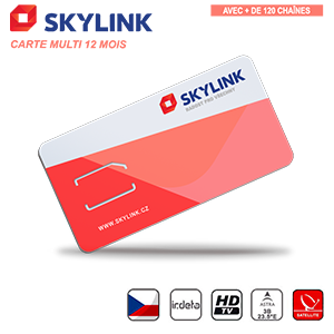 Carte Abonnement TV Skylink Multi 12 Mois Rpublique Tchque Czech via Sat Astra Seulement Compatible Rcepteur Irdeto 120 Chanes