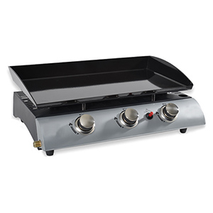 Plancha gaz - 3 brleurs - 7500 W - 8 personnes - Acier maill - KITCHEN CHEF PL1003