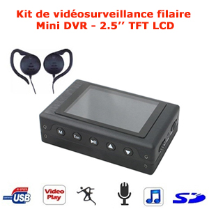 Kit de vidosurveillance filaire couleur CCD 1/4