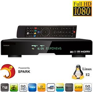 Terminal num�rique S3750 HD PVR - Dual Boot Spark ou Linux E2 - Double Tuner SAT et Simple tuner terrestre DVB-T2 - 2 lecteurs de carte Conax - 2 USB - Ethernet