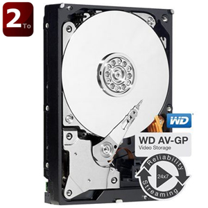 Disque Dur 3.5 SATA 3Gb/s Western Digital AV-GP - 2To (2000Go)  - 5400 tr/s - 64Mo