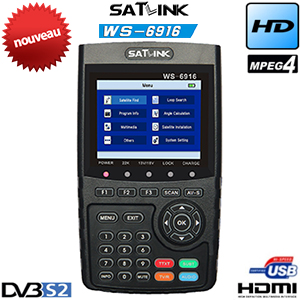 Mesureur de Champ Satellite HD - SATLINK WS 6916 - DVB-S2 - MPEG-4 - écran TFT LCD 3.5