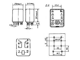 relais electrique 2 contacts