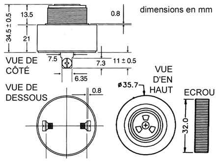 BUZZER A INTENSITE SONORE REGLABLE 3-24Vcc