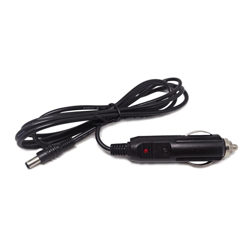 Cble Chargeur Voiture Allume cigare Alimentation 12-24 V - Connecteur 5,5 x 2,5mm, 3A max, Avec lumire LED rouge, Pour Voiture Camion Camping Car