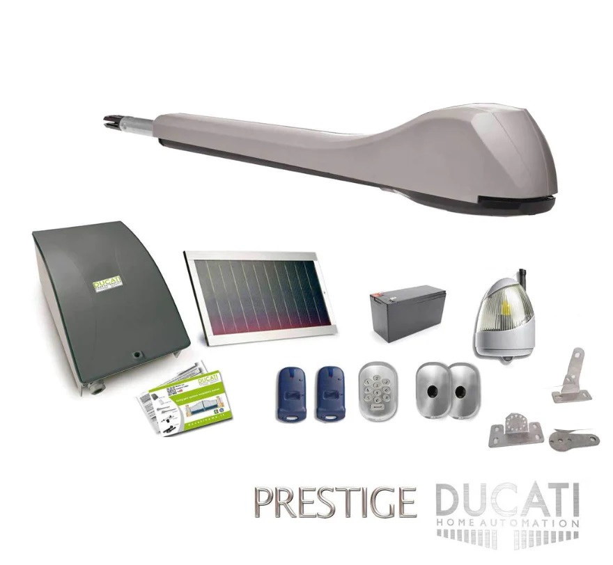 Kit Motorisation Portail Solaire Ducati Home Automation EVE 948T SOLAR MONO - pour portails  1 vantail battant maxi 5m 500kg